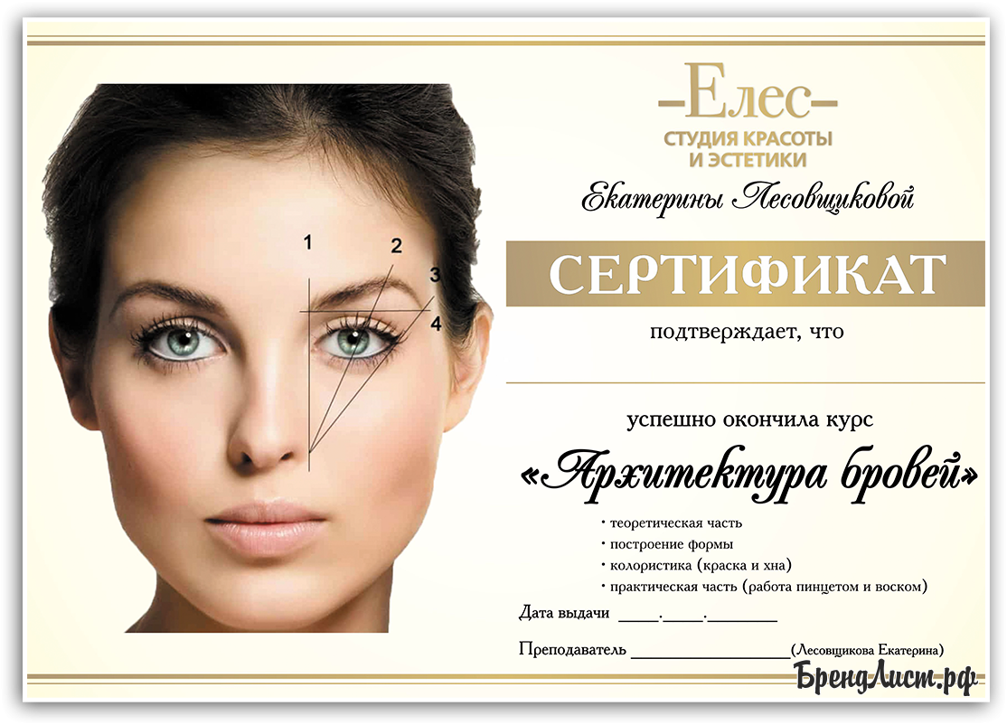 макеты сертификатов бров мастер f8613f2d